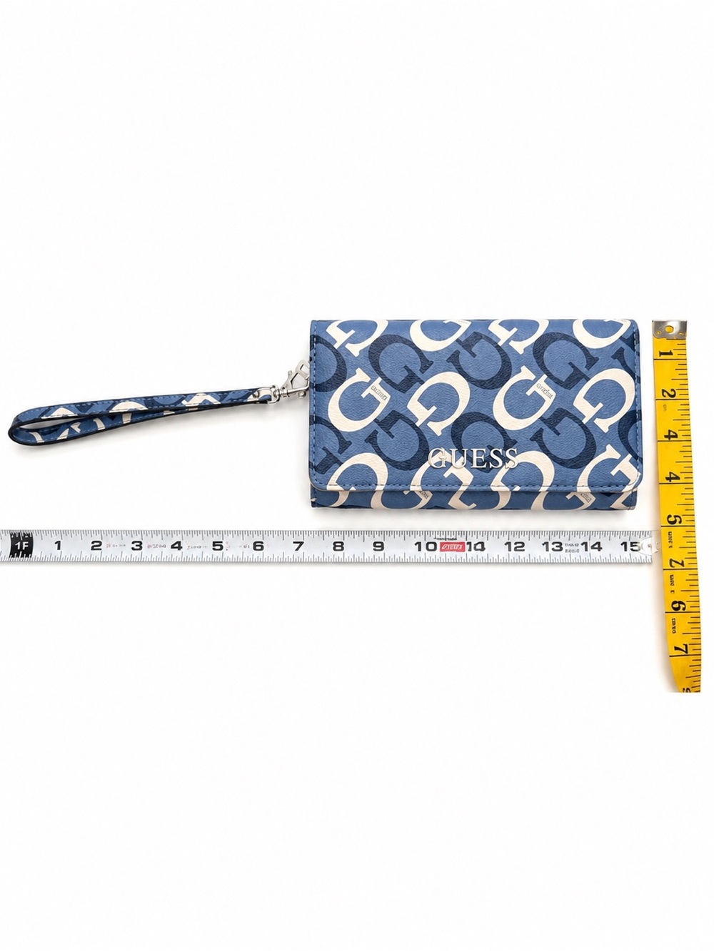 Guess Blue Monogram Logo Wallet Wristlet Y2K Chic - Picture 5 of 5